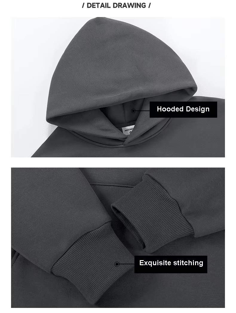 custom unisex hoodies pullover cotton fleece 500gsm heavyweight hoodie no drawstring vintage oversized men's hoodies sweatshirts