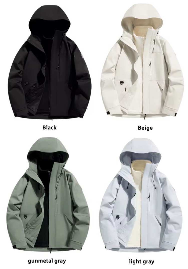 Premium 3 in 1 Detachable Shell Fleece Jacket Custom Waterproof Unisex Hiking Fishing Coat premium 3 in 1 detachable shell & fleece jacket | custom waterproof unisex hiking & fishing coat
